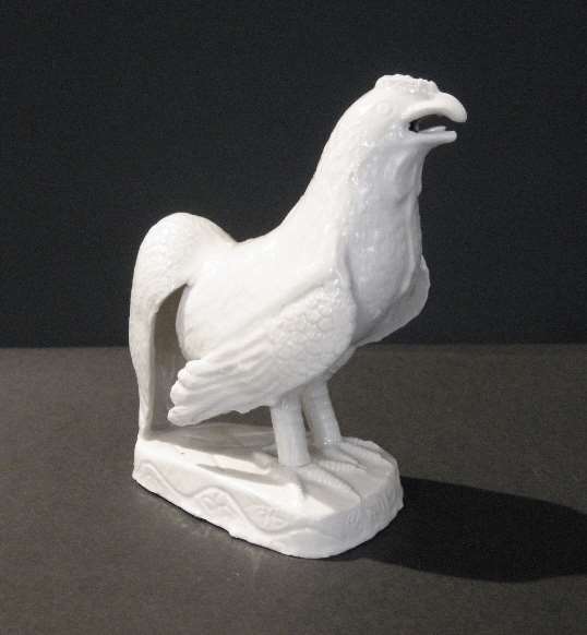 Cockerel figure in "Blanc de Chine" porcelain   - Kilns of Dehua Fujian province